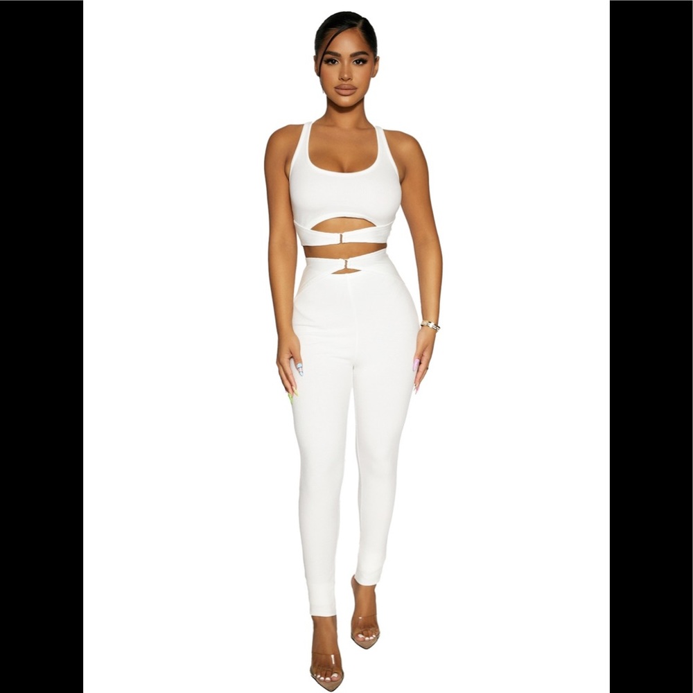 Naked Wardrobe Off The Hook Snatched Set in White
